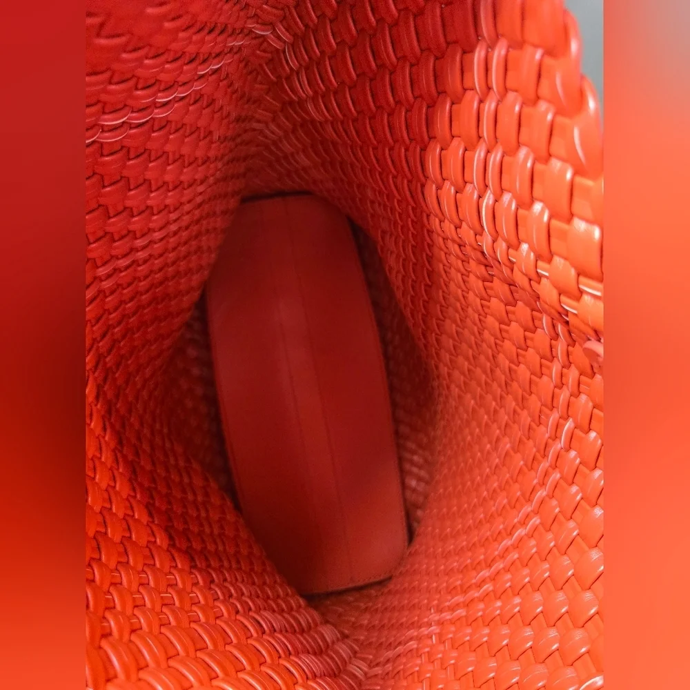 Stylish Vegan  Orange Woven Women's Bag